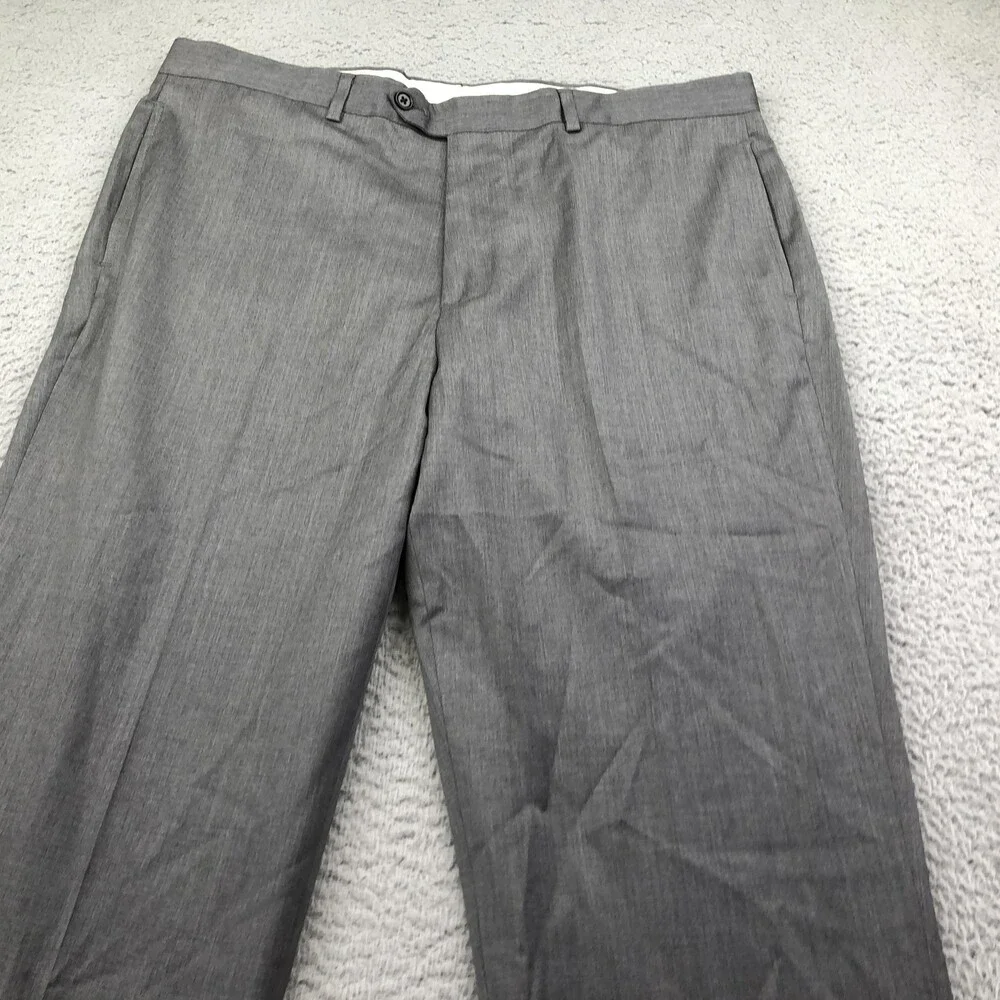 Brooks Brothers Pants Mens 38x32 Gray Wool Dress Flat Front Straight Madison Fit